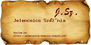 Jelencsics Szénia névjegykártya